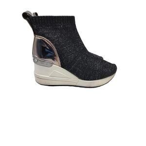 Michael Kors Neoflex Wedge Heel Boots Toddler Girls Size 11 Black Metallic